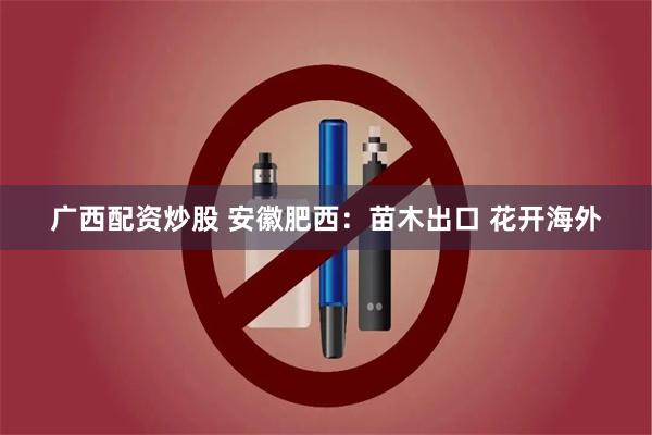 广西配资炒股 安徽肥西：苗木出口 花开海外