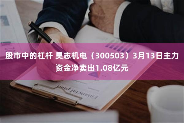 股市中的杠杆 昊志机电（300503）3月13日主力资金净卖出1.08亿元