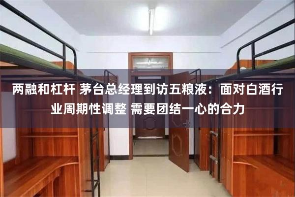 两融和杠杆 茅台总经理到访五粮液：面对白酒行业周期性调整 需要团结一心的合力
