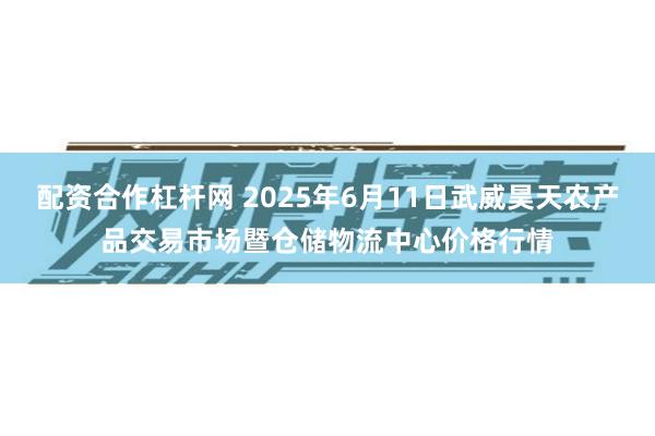 配资合作杠杆网 2025年6月11日武威昊天农产品交易市场暨仓储物流中心价格行情