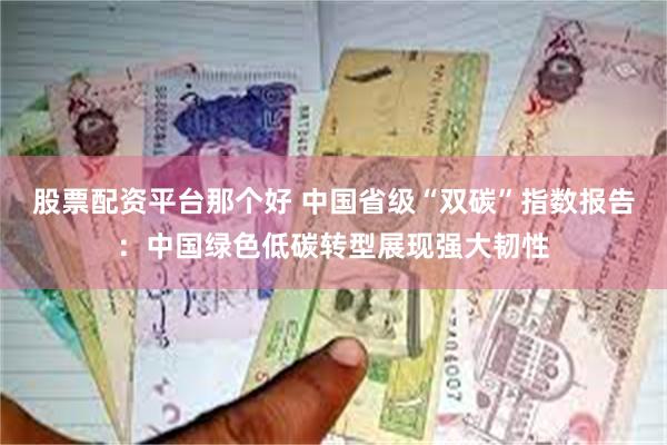 股票配资平台那个好 中国省级“双碳”指数报告：中国绿色低碳转型展现强大韧性